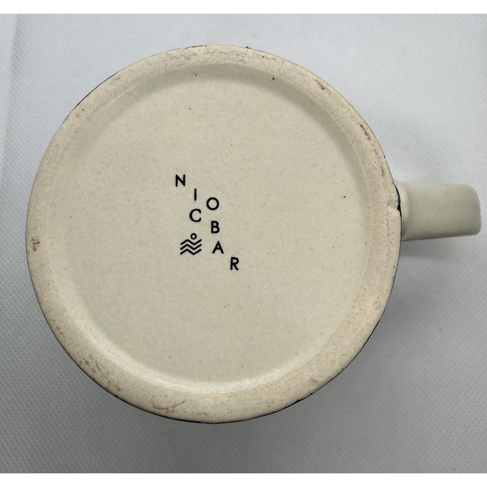 2 Nicobar Global Nadi Straight Mugs Stoneware Oatmeal With Tigers‎ Hand Painted - Picture 4 of 4